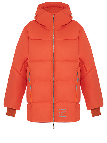 Red Unisex Hooded Puffer Jacket, 1