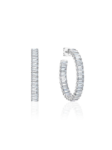 White gold hoops with quartz, 1