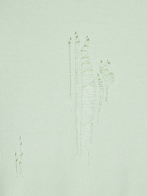 Distressed Mint Green Cotton Sweater, 3