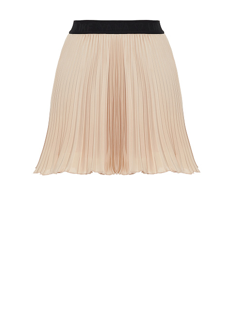 Beige Pleated Mini Skirt, 2
