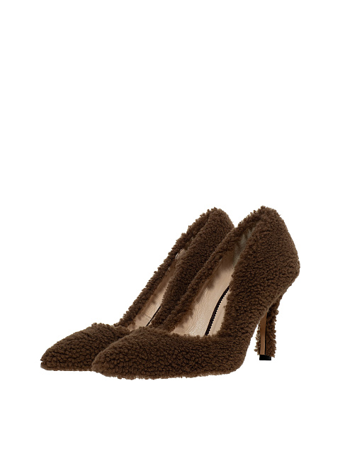 Brown Sheepskin Pumps, 1
