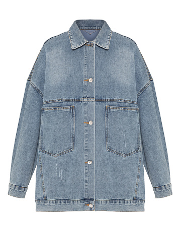 Blue Denim Jacket With Embroidery On The Back, 2