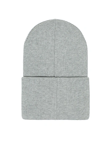 Grey Ribbed Beanie Hat, 2