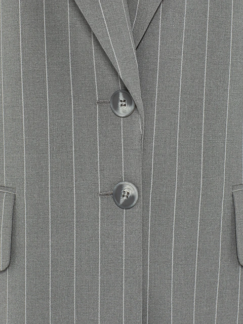 Grey Oversized Striped Jacket, 5 Grey Oversized Striped Jacket, 5