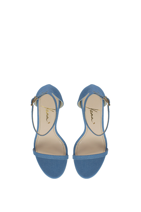 Blue Denim Sandals, 4