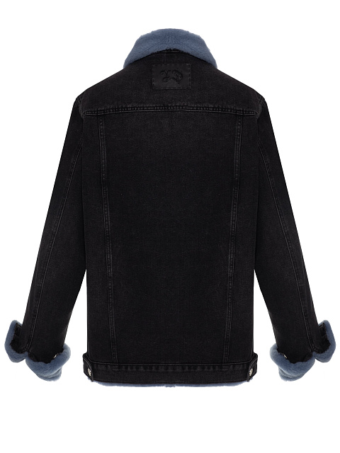Black Denim Shearling Jacket, 2
