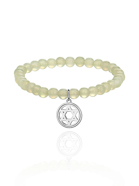 Silver & Jade Beaded Bracelet, 1