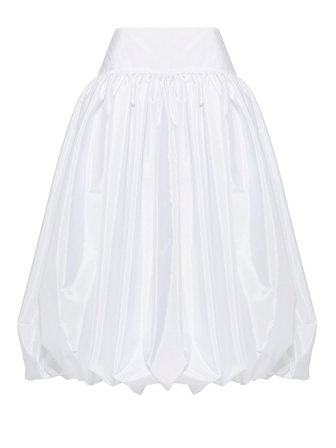 White Taffeta Midi Skirt, 3