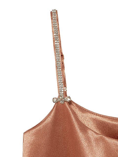 Peach satin mini dress, 3