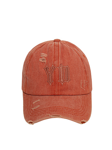 Orange Denim "YD" Embroidered Cap, 2
