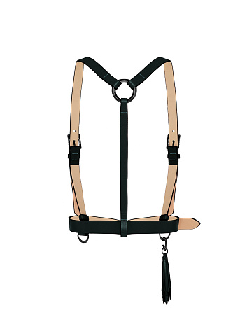 Dark green leather harness, 2