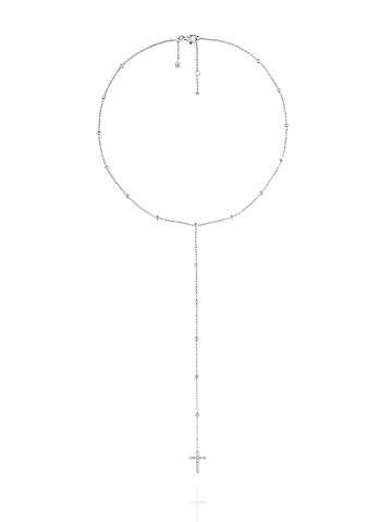 White Gold & Diamonds Cross Necklace, 1