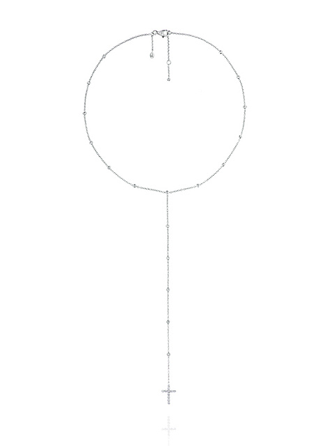 White Gold & Diamonds Cross Necklace, 1