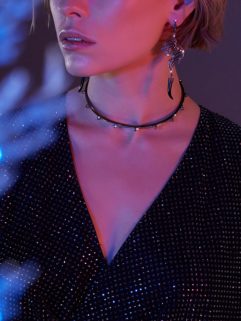 Onyx, Black Round Diamond & Black Gold Earrings, 3