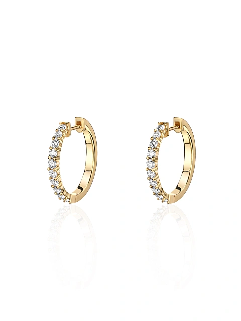 Yellow gold earrings with mother-of-pearl and diamonds, 2