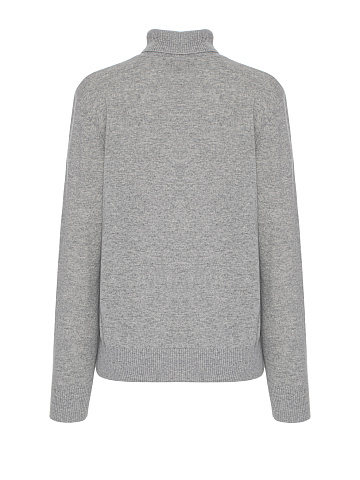 Men's Grey Cashmere Turtleneck Sweater, 2