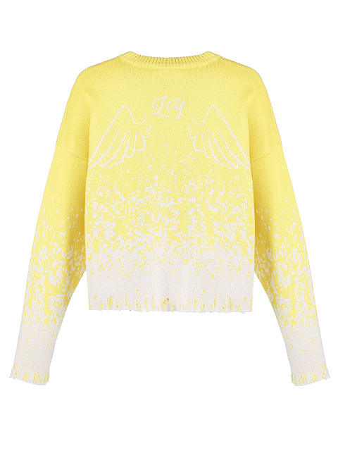 Yellow "Snow Angel" Distressed Sweater, 2