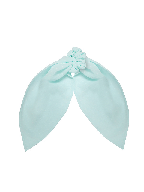 Turquoise Polka Dot Scrunchy, 1