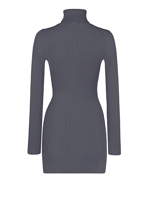 Dark Green Rib Knit Turtleneck Mini Dress, 2 Dark Green Rib Knit Turtleneck Mini Dress, 2