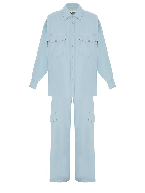 Blue Cotton Printed Shirt & Pants, 1 Blue Cotton Printed Shirt & Pants, 1