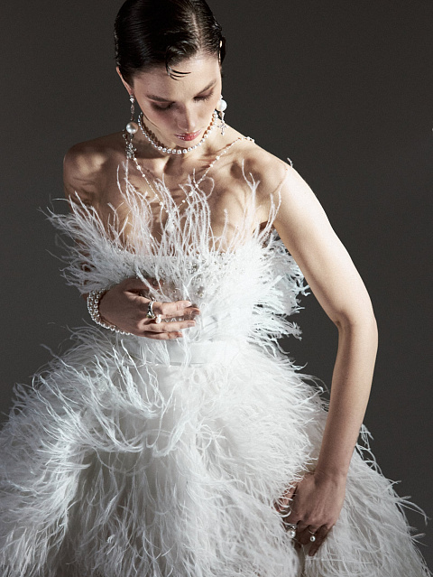 White Feather Tulle Dress, 7