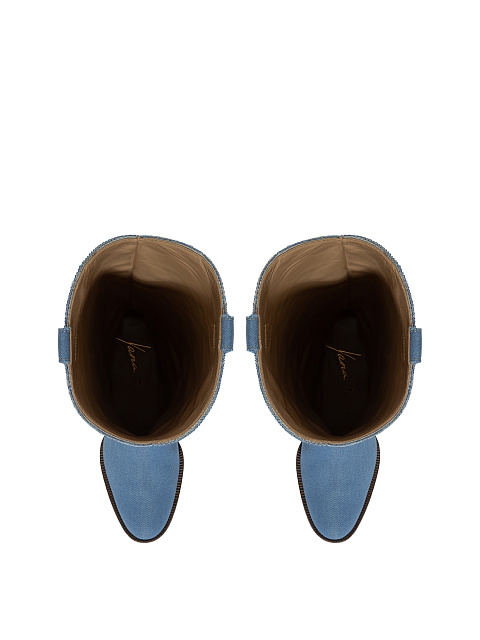 Blue Denim Cowboy Boots, 4