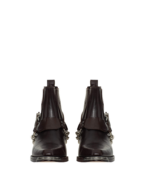 Brown leather cowboy boots, 2