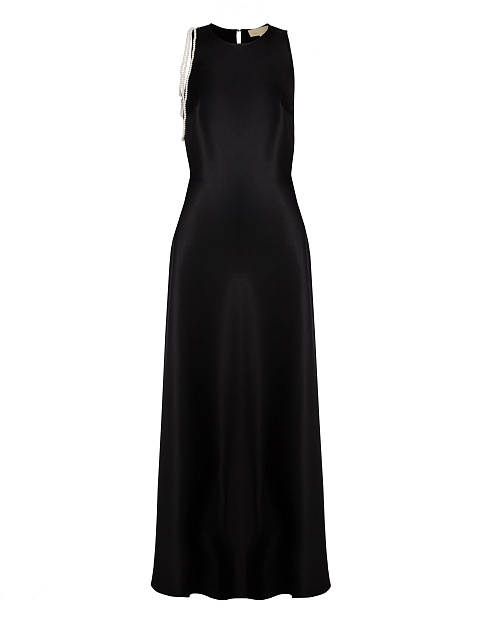 Black Maxi Dress With Pearl Threads, 1 Black Maxi Dress With Pearl Threads, 1