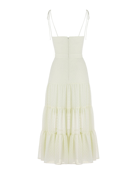 Light Yellow Polka Dot Chiffon Midi Dress , 2 Light Yellow Polka Dot Chiffon Midi Dress , 2