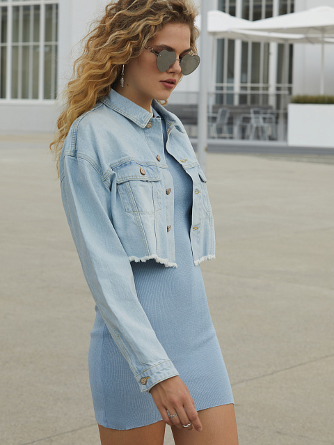 Light Blue Mini Polo Dress, 6