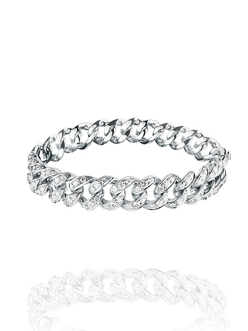 White gold chain bracelet with diamonds, 1