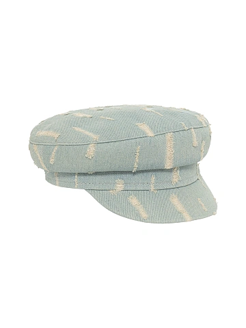 Light Blue Distressed Denim Gavroche Cap, 1