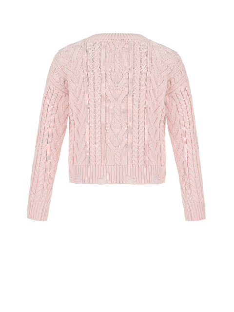 Kids Pink Cable Knit Cotton Mix Sweater, 2