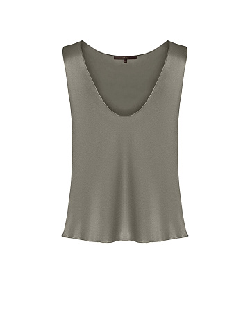Gray silk top, 1