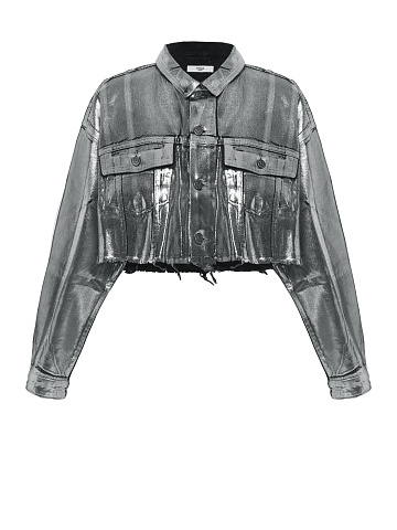 Silver Plated Black Denim Jacket, 1