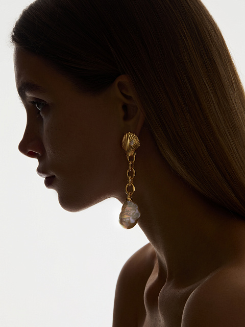 Long earrings with Baroque pearls, 4