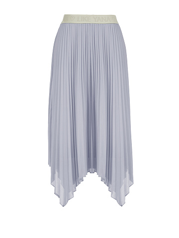 Lilac Pleated Asymmetric Midi Skirt, 1