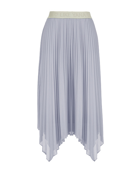 Lilac Pleated Asymmetric Midi Skirt, 1