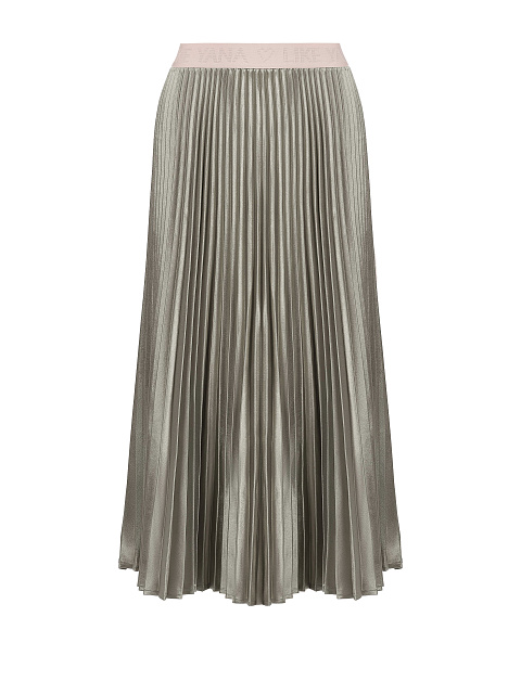 Silver Pleated Midi Skirt, 1