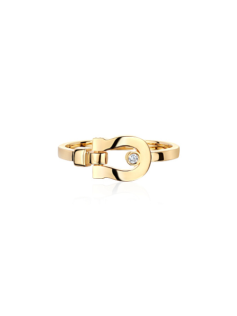 Yellow gold ring with diamond, 3