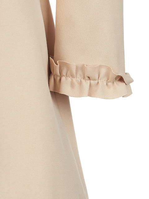 Beige Ruffled Midi Dress, 3