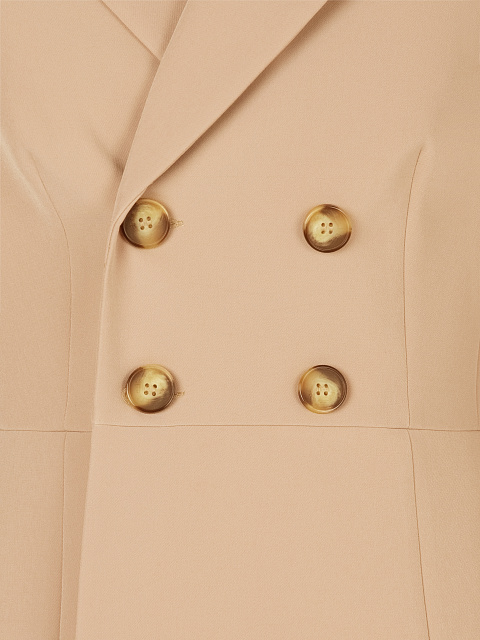 Beige Double-Breasted Peplum Pantsuit, 4 Beige Double-Breasted Peplum Pantsuit, 4