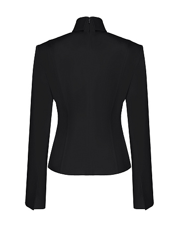 Black silk blouse, 2