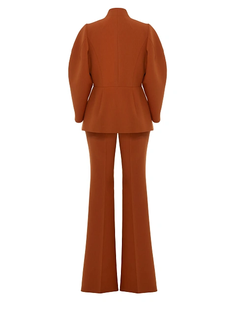 Terracotta Two-piece Suit With Flared trousers, 2 Terracotta Two-piece Suit With Flared trousers, 2