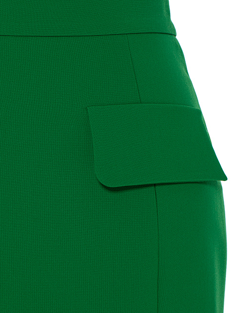 Green Wool Midi Skirt Suit, 5