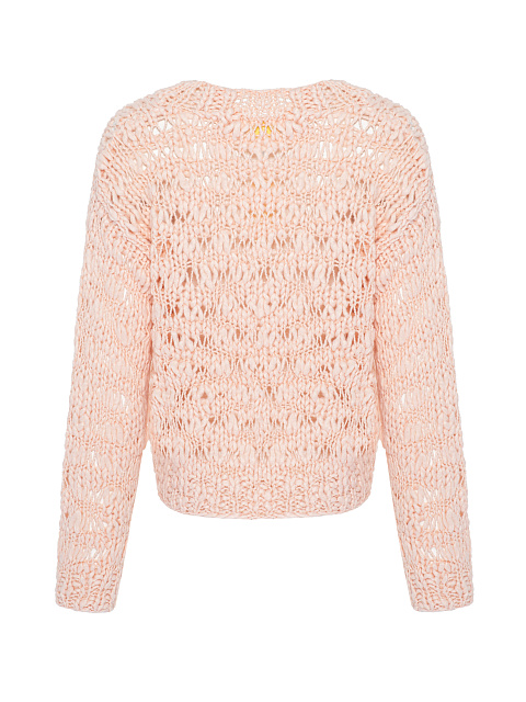 Pink Silk & Cashmere Cropped Sweater, 2