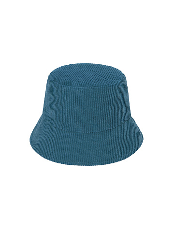 Blue Embroidery Corduroy Bucket Hat, 2