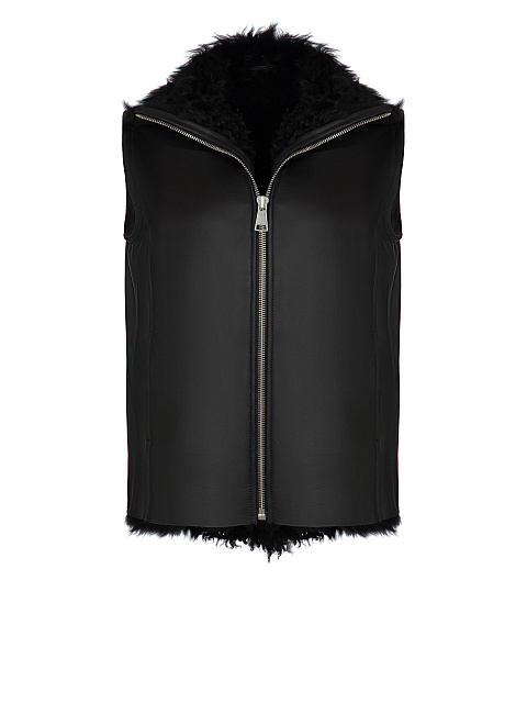 Black Shearling Vest, 1