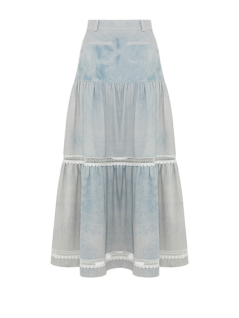Blue Denim Midi Skirt, 2