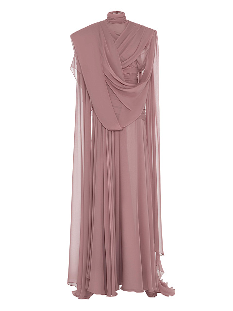 Draped chiffon dress, 1
